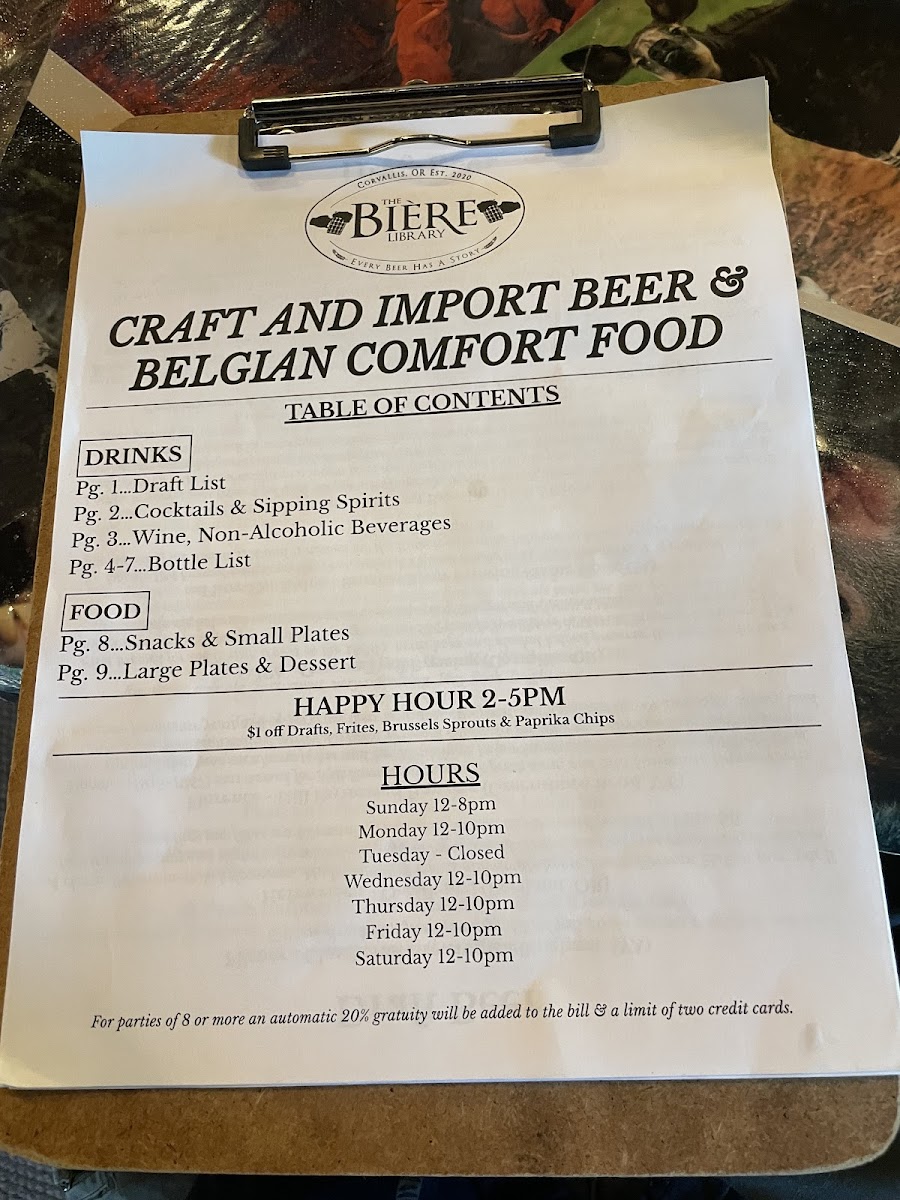 Menu The Biere Library-3