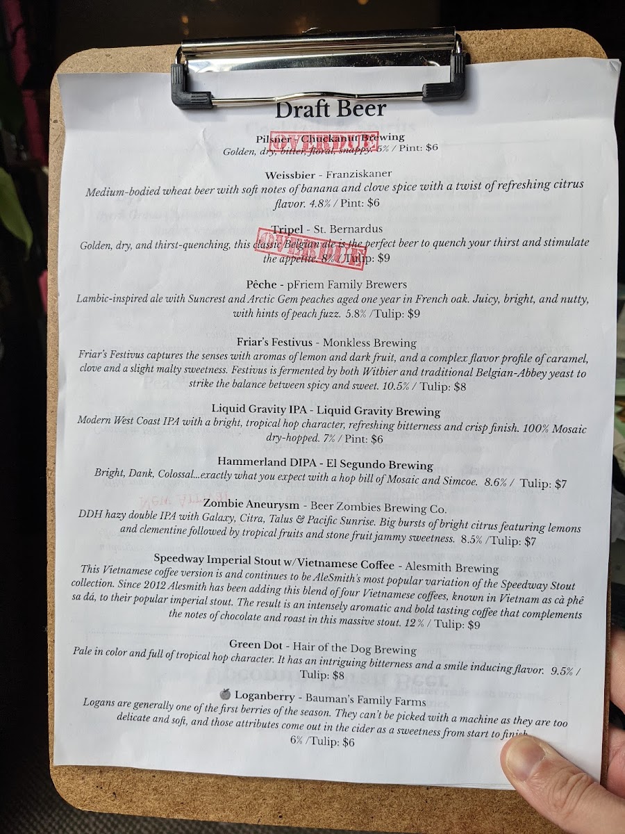 Menu The Biere Library-7