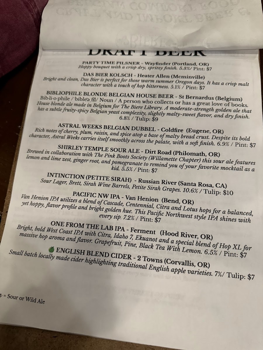 Menu The Biere Library-8